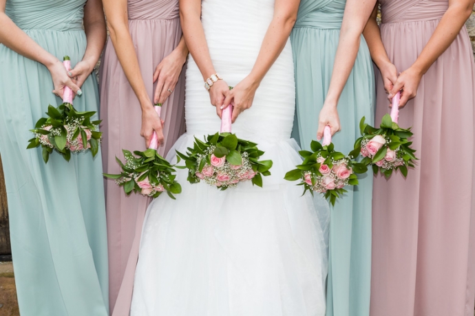 Birde bridesmaids flowers wilthire wedding photographer